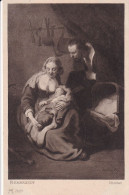 A24412 - Rembrandt "The Holy Family" Postcard Munchen, Germany - Peintures & Tableaux