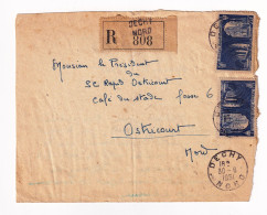 Lettre Recommandée 1951 Dechy Nord Abbaye Saint Wandrille Ostricourt - Briefe U. Dokumente