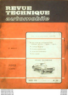Revue Technique Automobile Ford Capri Citroen DS 19 A/DS 20/DS 21   N°287 - Auto/Motor
