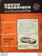 Revue Technique Automobile Matra Simca Bagheera Autobianchi A112   N°341 - Auto/Moto