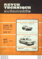 Revue Technique Automobile Citroen SM 1972/1975 Volvo 66 Simca 1307/1308   N°355 - Auto/Moto