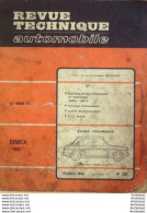 Revue Technique Automobile Simca 1100 1200S   N°262 - Auto/Moto