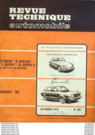 Revue Technique Automobile Citroen Ds Renault 20   N°362 - Auto/Moto