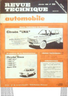 Revue Technique Automobile Citroen Lna Chrysler Simca 1307 1308 1309   N°396 - Auto/Moto