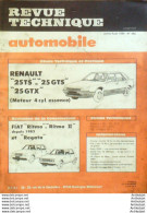 Revue Technique Automobile Renault 25TS Fiat Ritmo & Regata   N°446 - Auto/Motor