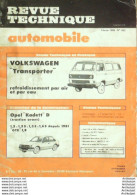 Revue Technique Automobile Volkswagen Transporter Opel Kadett D   N°452 - Auto/Motor