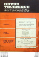 Revue Technique Automobile Opel Rekord Kadett Citroen ID 19   N°251 - Auto/Motorrad