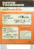 Revue Technique Automobile Peugeot 305 Ford Taunus Opel Ascona   N°436 - Auto/Motor