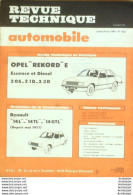 Revue Technique Automobile Opel Rekord Renault 14 Talbot Solara Fiat Panda 45   N°402 - Auto/Motorrad