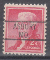 USA Precancel Vorausentwertungen Preo Locals Missouri, Asbury 819 - Precancels