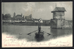 AK Rapperswil, Ruderpartie Mit Blick Auf Den Ort  - Autres & Non Classés