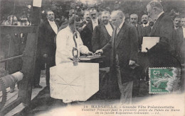 MARSEILLE (Bouches-du-Rhône) - Poincaré Pose 1ère Pierre Palais Du Maroc De Exposition Coloniale - Voyagé 1913 (2 Scans) - Non Classés