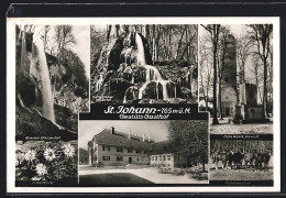 AK St. Johann / Würtingen, Gestütsgasthof, Gütetsteiner Wasserfall, Hohe Warte, Fohlenweide  - Other & Unclassified