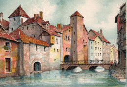 74-Annecy-Le Canal Du Thiou - éditeur : M. Barré & J. Dayez - Illustrateur : Barday -  1944-1947 - Annecy