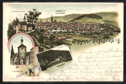 Lithographie Freiburg / Breisgau, Ansicht Vom Lorettoberg, Schwabentor Und Waldsee  - Freiburg I. Br.