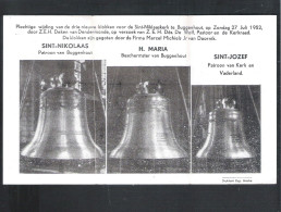 BUGGENHOUT - PLECHTIGTE WIJDING VAN DE 3 KLOKKEN VOOR DE SINT-NIKLAASKERK TE BUGGENHOUT OP 27 JULI 1952(2 Scans)(OD 284) - Publicités