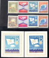 2380 1964 TOKIO OLYMPIC GAMES PERF. & IMPERF MNH SETS AND BF - Albanië