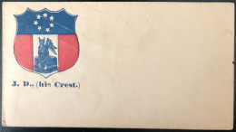 U.S.A, Civil War, Patriotic Cover - "J.D., (his Crest.)" - Unused - (C534) - Postal History