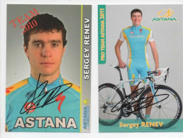 CYCLISME  TOUR DE FRANCE  AUTOGRAPHE SUR 2 CARTES Astana De SERGEY RENEV - Cycling