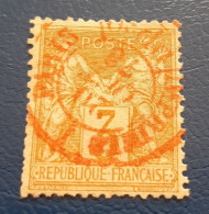 1878 / TYPE SAGE / N° 86  3C . BISTRE JAUNE / OBLITERE / CACHET A DATE DES IMPRIMES ROUGE / COTE 60€00 / 10% / 6€00 - 1876-1898 Sage (Type II)