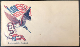 U.S.A, Civil War, Patriotic Cover - "Irrepressible Conflict !" - Unused - (C537) - Marcophilie