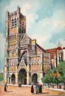 89-Auxerre-La Cathédrale Saint-Etienne (Portail Sud - éditeur : M. Barré & J. Dayez - Illustrateur : Barday -  1947-1951 - Auxerre