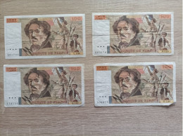 Delacroix -4 Billets De 100 Francs - Voir état - 100 F 1978-1995 ''Delacroix''