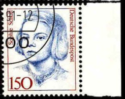 RFA Poste Obl Yv:1329/1330 Femmes Célèbres Sophie Scholl & Bertha Von Suttner Bord De Feuille (Beau Cachet Rond) - Gebraucht