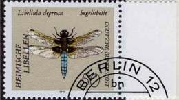 RFA Poste Obl Yv:1373/1380 Faune Libellules Bord De Feuille (TB Cachet Rond) - Gebraucht