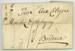 96 LIEGE Pour Bordeaux 1798 - 1794-1814 (Période Française)