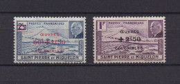SAINT PIERRE ET MIQUELON 1944 TIMBRE N°312/13 NEUF** OEUVRES COLONIALES - Unused Stamps