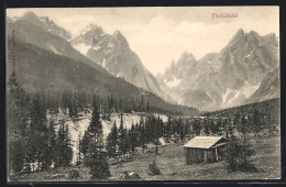 Cartolina Fischleintal, Panorama Mit Holzhütte  - Autres & Non Classés