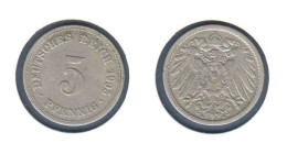 Allemagne  5 Pfennig 1905 A , Type Ll, KM# 11, Deutsches Reich, - 5 Pfennig