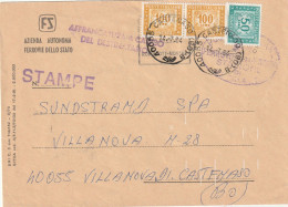 Italie - Lettre Taxée Castelnaso 14/7/1984 - Cachet Ferroviaire - Strafport