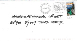 TIMBRE N°  3708 -  CALANQUES DE  CASSIS  - TARIF DU 1 6 03 / 28 2 05 -  SEUL SUR LETTRE - FLAMME LIGUEIL 37- 2004 - Posttarife