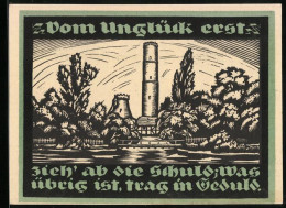 Notgeld Genthin 1921, 1 Mark, Blick Auf Den Turm  - [11] Lokale Uitgaven