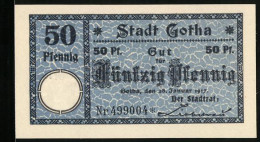 Notgeld Gotha 1917, 50 Pfennig, Bischof Auf Dem Stadtwappen  - [11] Lokale Uitgaven