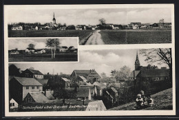 AK Schönfeld / Dresden, Ortsansichten Mit Kirche  - Dresden