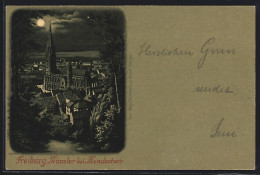 Mondschein-Lithographie Freiburg / Breisgau, Das Münster Bei Nacht  - Freiburg I. Br.