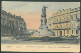 ODESSA Monument To Empress Catherine II Vintage Postcard Оде́сса Ukraine - Ukraine