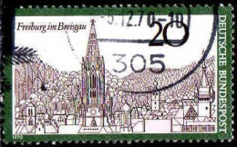 RFA Poste Obl Yv: 519 Mi:654 Freiburg Im Breisgau (Beau Cachet Rond) (Thème) - Eglises Et Cathédrales