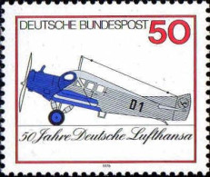 RFA Poste N** Yv: 727 Mi:878 Deutsche Lufthansa Fokker F13 (Thème) - Airplanes