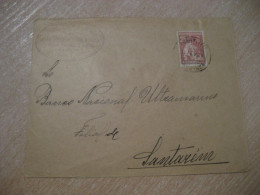 BARQUINHA 1924 To Santorem Cancel Tagus Comp. Seguros Fazendas Leopoldino Vieira Cover PORTUGAL - Lettres & Documents
