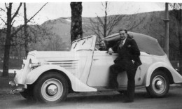 Photographie Amateur Vintage Snapshot Automobile Voiture Car Cabriolet - Automobiles