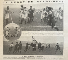 1913 RUGBY - LE RUGBY DU MARDI GRAS - RACING CLUB DE FRANCE = NEWPORT - STADE FRANÇAIS = COMITÉ DE DEVON - 1900 - 1949