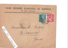 PROTESTANTISME  Lettre Paroisse De Marseille 1942 Adressée A Mme Cuche Veuve Du Pasteur Cuche De MOSTAGANEM - Religion & Esotérisme
