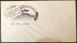 U.S.A, Civil War, Patriotic Cover - "Jeff Davis Passport" - Unused - (C563) - Postal History
