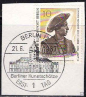 Berlin Poste Obl Yv:278 Mi:303 C.Meit Büste Eines Jungen Mannes Fdc Sur Fragment (TB Cachet à Date) - 1948-1970
