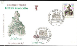 Berlin Poste Obl Yv:282 Mi:307 Joseph Anton Feuchtmayer Sculpteur (TB Cachet à Date) Fdc Berlin 17-11-67 - 1948-1970