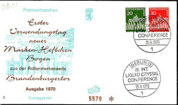 Berlin Poste Obl Yv:258-9 Brandenburgertor Berlin (TB Cachet à Date) Fdc Berlin 25-8-70 - 1948-1970